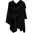 thumbnail image 4 of LinYooLi Poncho Cape Élégant pour Femmes - Croisé devant Couleur Unie - Cardigan Tricoté, 4 of 5
