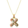 thumbnail image 2 of Women's Bubble Letter Necklace Colorful, Pendant Balloon Initial Pendant Zirconia Inlaid Necklace Fashion Gift Jewelry, 2 of 13