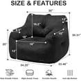thumbnail image 2 of Bean Bag Chair for Adult Small Bean Bag Chairs with  Furry Beanbag Chair with  Filler Stuffed Bean Bag Sofa for Reading in   Room and Dorms (Black), 2 of 6