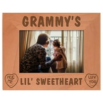ThisWear Personalized Gifts Grammy's Lil Sweetheart Baby Granddaughter Natural Wood Engraved 4x6 Landscape Picture Frame Wood