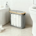 thumbnail image 5 of Dznils Toilet Paper Holder with Bamboo Lid for Bathroom Storage, Foldable and Waterproof, Up to 12 Rolls, Gray, 5 of 11
