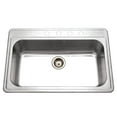 thumbnail image 2 of Houzer Premier 33 inch Stainless Steel Drop-in Topmount 4-hole Single Bowl Kitchen Sink with Strainer & Grid - PGS-3122-4-C, 2 of 6