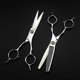 thumbnail image 1 of Juego de tijeras para cortar el cabello, tijeras profesionales de barbero japonesas de acero inoxidable de 6 pulgadas con tijeras de entresacar., 1 of 5