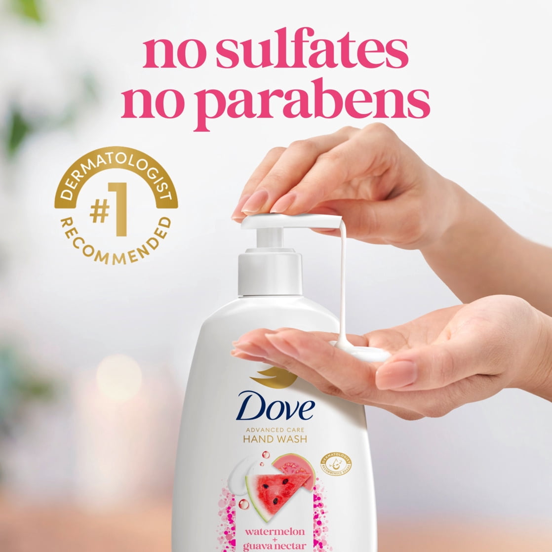 (4 pack) Dove Limited Edition Liquid Hand Soap Watermelon & Guava Moisturizing Hand Wash For Lasting Nourishment ,12 fl oz
