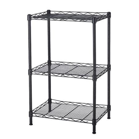 Basics 3-Shelf Adjustable, Heavy Duty Storage Shelving Unit (180 lbs loading capacity per shelf), Steel Organizer Wire Rack, Black (16.5L x 11.4W x 26.8H)