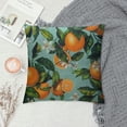 thumbnail image 2 of Leisuo  Orange Pillow Case Fruit On Tree Branch White Flower Green Leaves Citrus Decorative Throw Pillow Cover Square Cushion Canvas for Women Men White, 2 of 5