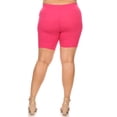thumbnail image 4 of Women's Casual Plus Size Shorts High Waist Stretchy Biker Fit, 4 of 5