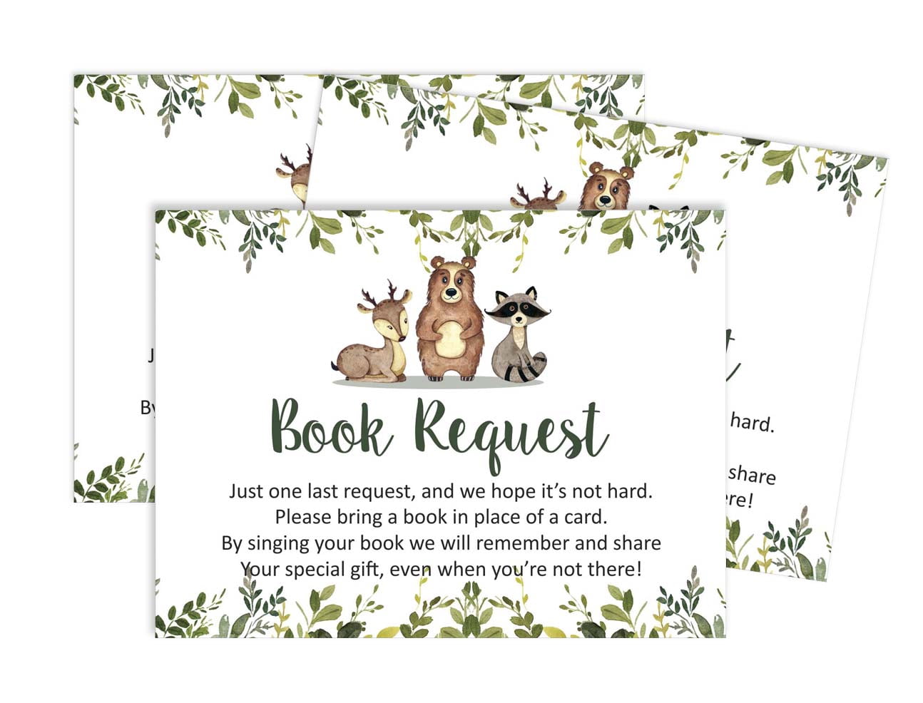 Inkdotpot 30Jungle Animals Gender Neutral Baby Shower Book Request Cards Bring A Book Instead Of A Card Baby Shower Invitations Inserts Games