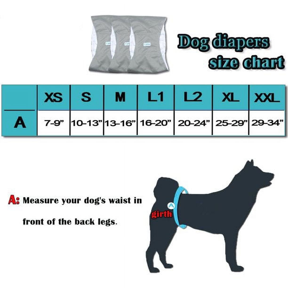 Genwiss 3Pcs Washable Male Dog Wrap, Reusable Belly Diapers for Male Dogs(Gray,M)