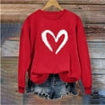 thumbnail image 5 of Pxxlle Valentine's Sweatshirts Women Love Heart Graphic Sweatshirt Long Sleeve Pullover Tops Crew Neck Holiday Shirts Red L, 5 of 7