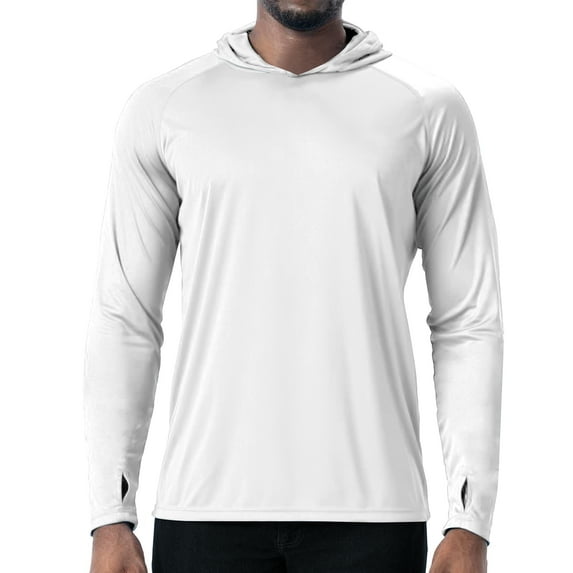 Men's UPF 50+ Sun Protection Hoodie Shirt Long Sleeve SPF Fishing Outdoor UV Shirt Hiking Lightweight Medium