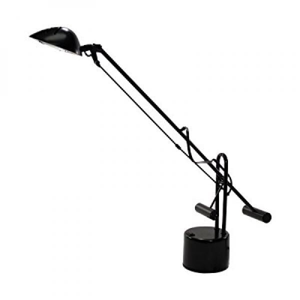 CounterBalanced Halogen Desk Lamp, 22" Reach, Black