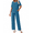 Indigo, variant on EKOUAER Cotton Pajamas Sets for Women Soft Contrast Piping Lounge Set 2 Piece Short Sleeve Pj Set with Pockets
