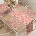 thumbnail image 2 of Ambesonne Coral Table Runner & Placemats, Heart Valentines Love, Placemat 4 pcs + Runner 16"x90", Coral, 2 of 2