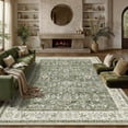thumbnail image 5 of BERTHMEER 9'x12' Large Area Rugs for Living Room Bedroom Office Light Green Vintage Non Slip Washable Farmhouse Dining Room Oriental Traditional Distressed Rugs, 5 of 7