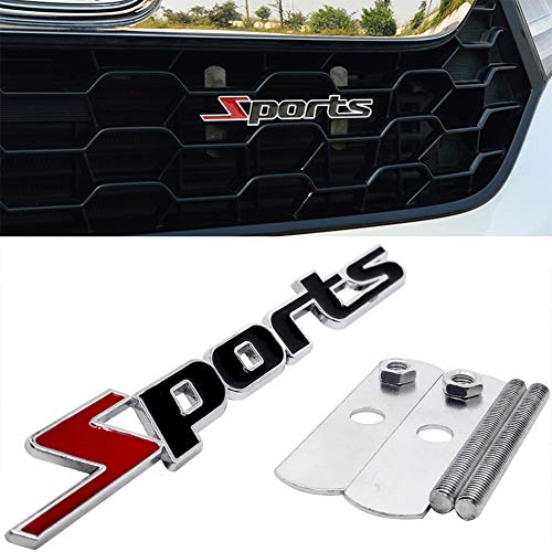 3D Sports Car Grille Badge Emblem Front Grilles Metal Sticker Decals