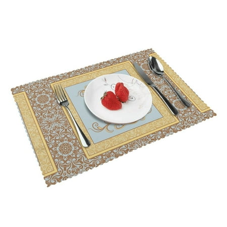 

Home Flower Background Placemats Set Of 4 Washable Wipeable Place Mats Place Mats For Festival Parties Family Dinner (12 X 18inch)