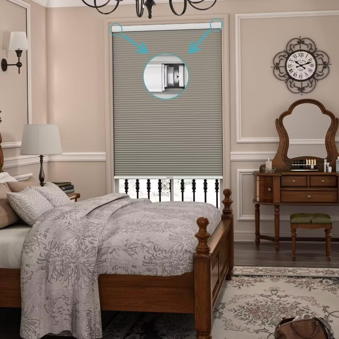 Myshade No Drill Blackout Shades Tension Cordless Cellular Blinds for Indoor Windows No Tools Window Blinds & Shades