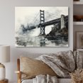 thumbnail image 2 of Designart "Grey Bridge City Suspension IV" Architecture Metal Wall Decor, 2 of 5