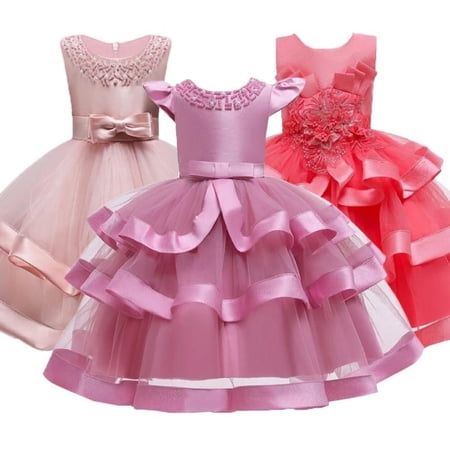 Elegant Pearl Cake Dress Princess Girls Easter Wedding Party Flower Girl Ballroom Walmart Canada
