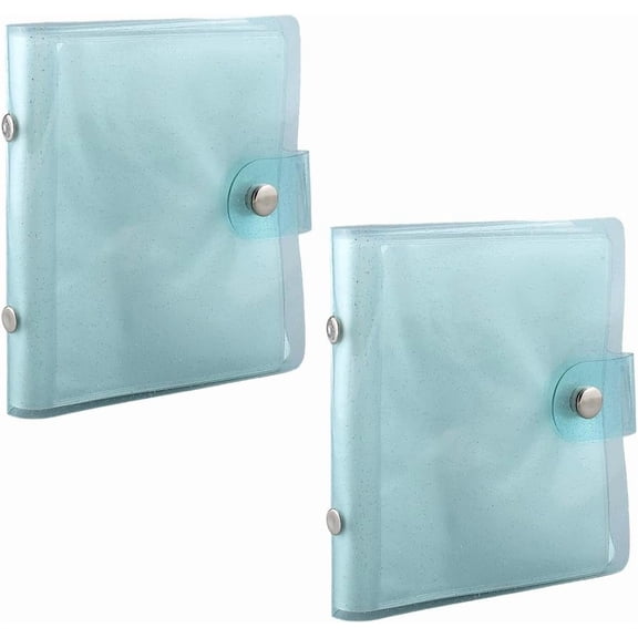 2 Pack 36 Pockets Mini Photo Album Blue 4x3 Picture Album Polaroid Pocket Instax Film PVC Plastic Picture Binder Storage