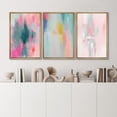 thumbnail image 3 of IDEA4WALL Framed Canvas Print Wall Art Set of 3 Colorful Abstract Prints Minimalist Modern Wall Art Preppy Room Art Prints Rainbow Vividness Pastels Artwork for Home Decor - Natural 16"x24"x3, 3 of 5
