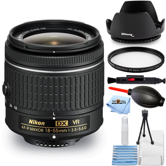 Nikon AF-P DX NIKKOR 18-55mm f/3.5-5.6G VR Lens UV Bundle New in White Box