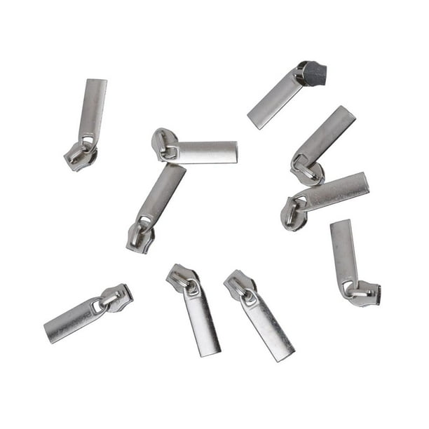 10pcs Multi Metal Zip Puller Zipper Sliders Head Cremallera Reparación Kit Reemplazo Plata antigua 1 Hugo Deslizador de cremallera