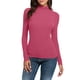 thumbnail image 2 of Blusa de cuello alto de invierno para mujer: camiseta ajustada de manga larga, tejido de poliéster, diseño liso/estampado, con capas para el frío, 2 of 8