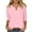 Pink, variant on Scyoekwg Womens Shirts 3/4 Sleeve Tops V-Neck Three-quarter Sleeve Tshirt Dressy Casual Blouses Vintage Loose Fall Clothes Fashion Solid Color Pullover Tops(Gray,S)