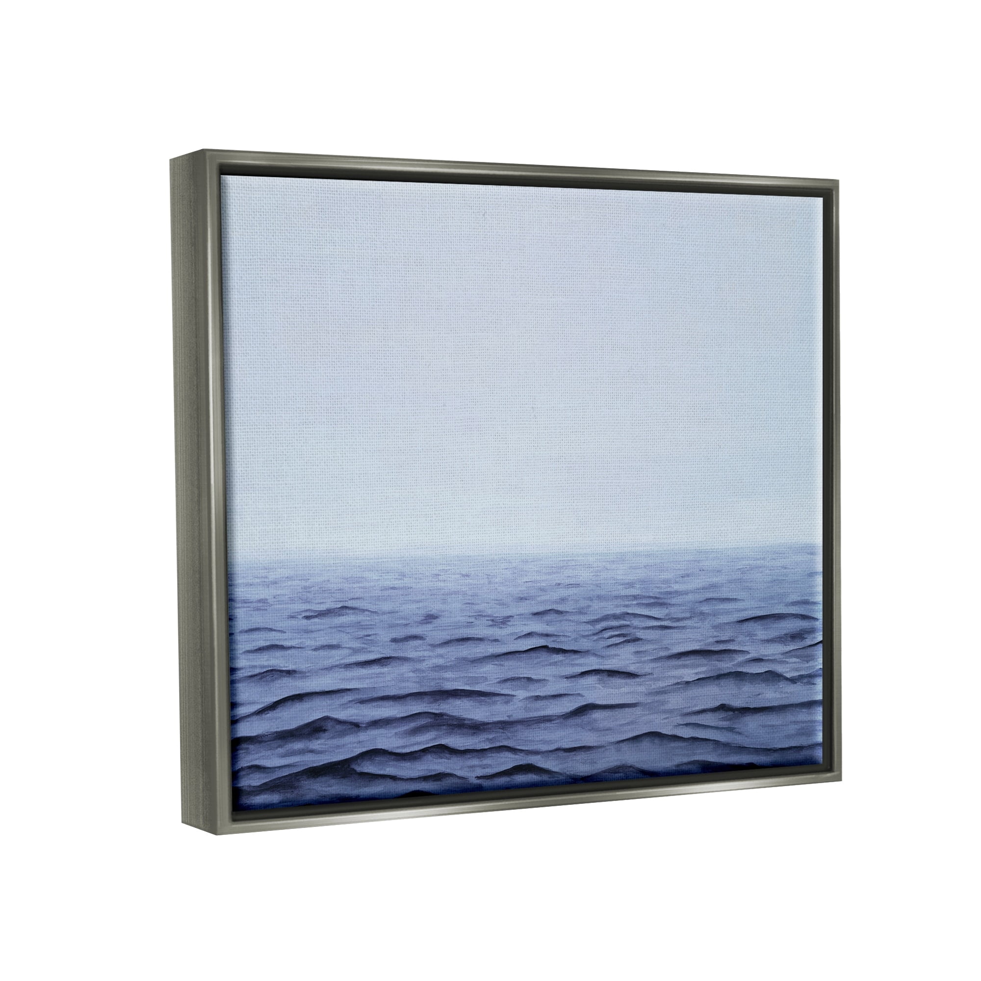 Stupell Industries Vast Ocean Horizon Soothing Blue Water Waves Photograph Luster Gray Floating Framed Canvas Print Wall Art, Design by Michael Willett