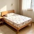 thumbnail image 6 of AuroraX White Bed Sheets Queen Size Fitted Sheets Cooling,Floral Patterned Deep Pockets Sold Separately Double Bed Sheet for Summer, 6 of 7