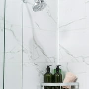 Palisade 23.2in x 11.1in Vinyl Wall Tile Shower Kit in Carrara Marble