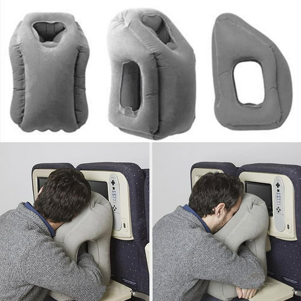 Rippers Portable Inflatable Pvc Flocking Travel Pillow Airplane