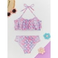 thumbnail image 6 of iiniim Big Girls Bikini Swimsuit Halter Crop Top with Swim Bottoms for Kids Tankini Beachwear Pink 110, 6 of 7