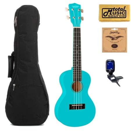 Oscar Schmidt OU1CBL Concert Ukulele, Light Blue, Basswood, Bag Bundle