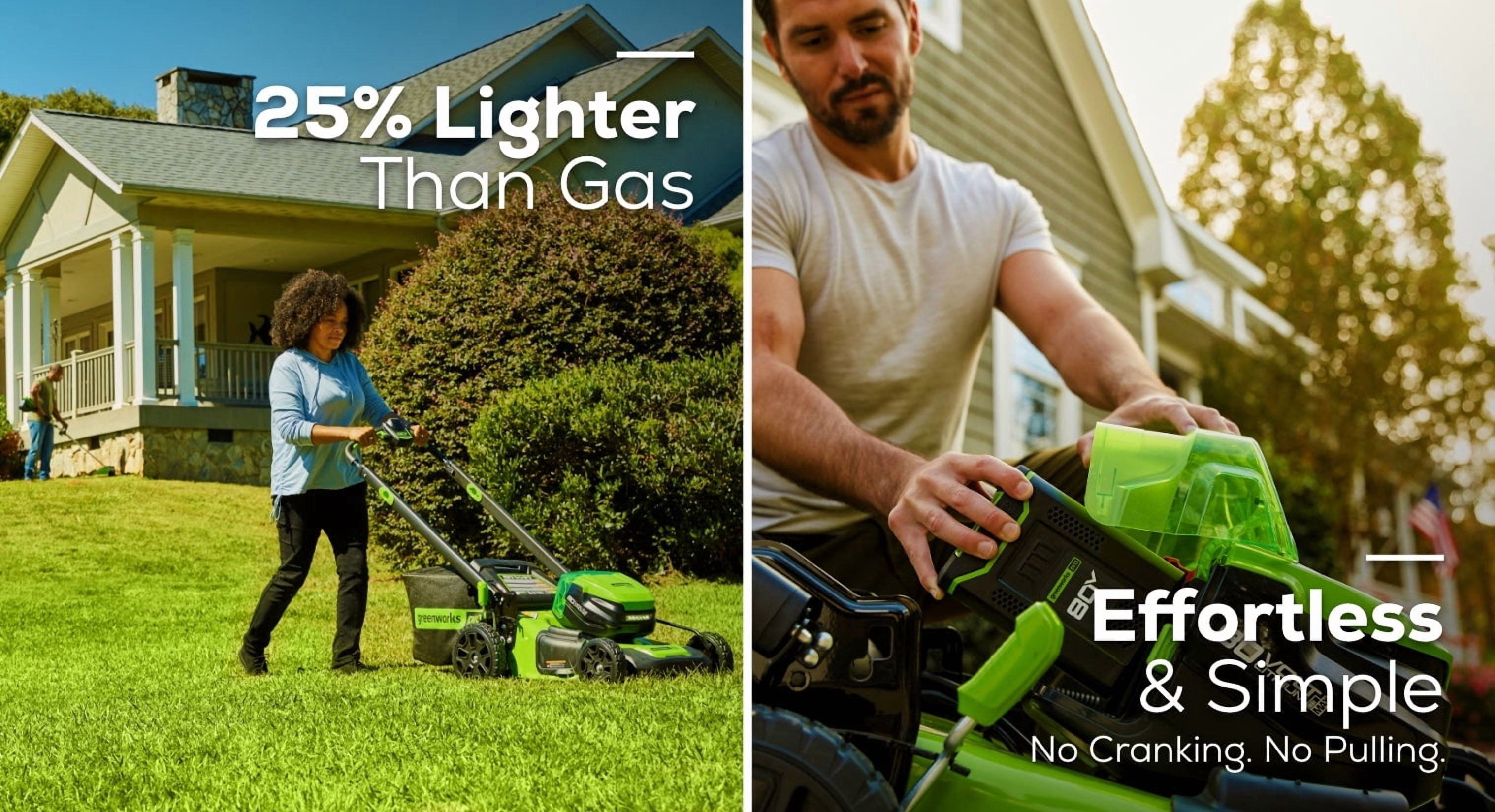 Greenworks 80V 21" Cordless Battery 4-in-1 Self-Propelled Lawn Mower with 4.0Ah, 2.0Ah Battery & Rapid Charger