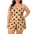 thumbnail image 6 of jobturf Womens Pjs Sets Summer Plus Size Black Polka Dot Pajamas Matching Lounge Set Sleeveless Tank Top Shorts 2 Piece Outfits XL-5XL, 6 of 9