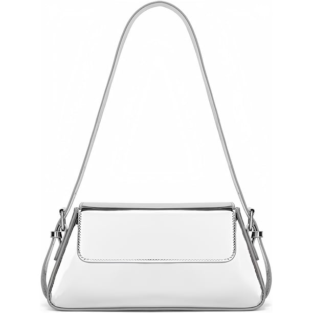 Bolso de hombro Motelader Y2K Leather Silver Metallic para mujer