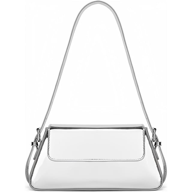 Bolso de hombro Motelader Y2K Leather Silver Metallic para mujer
