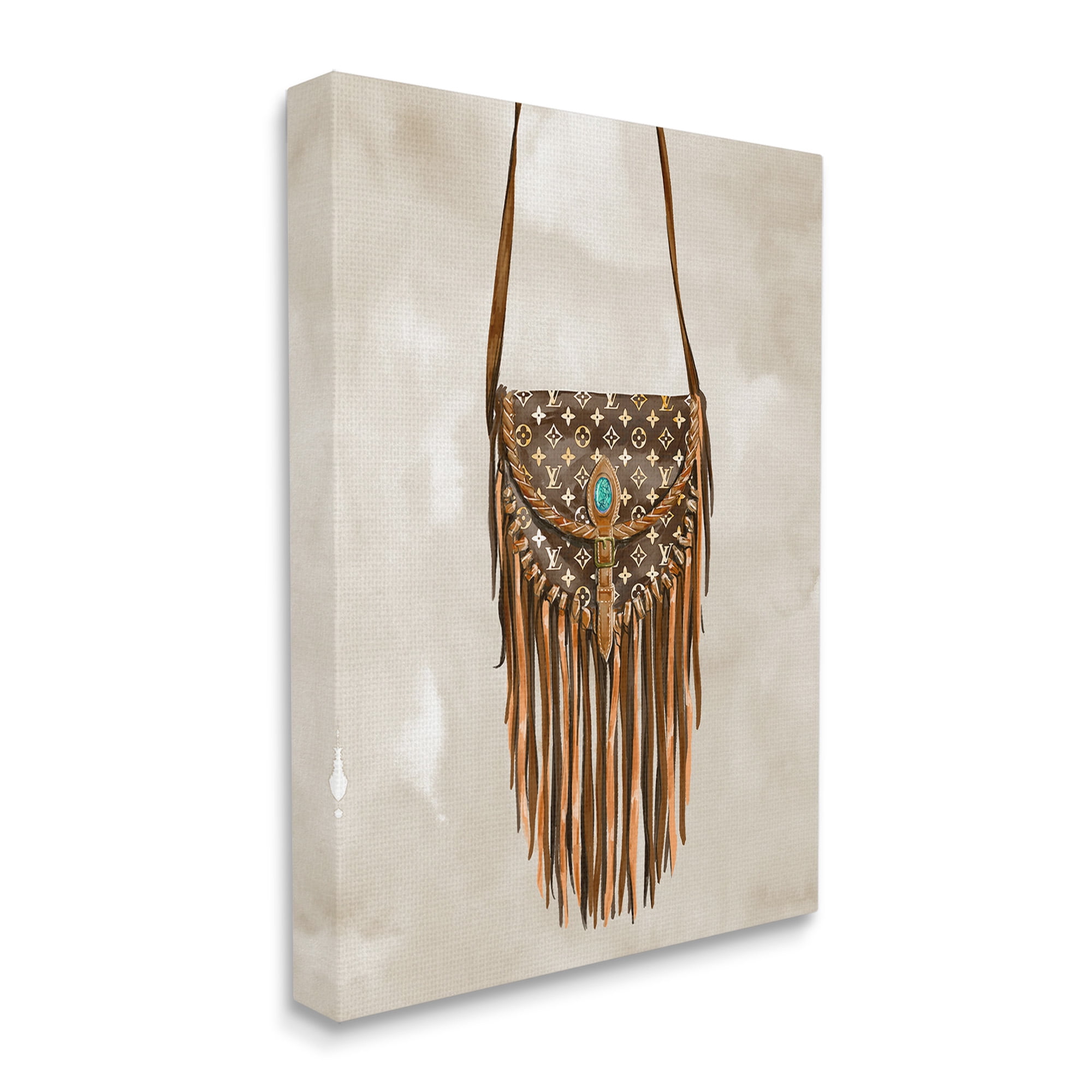 Stupell Industries Boho Designer Purse Beauty & Fashion Painting Gallery Wrapped Canvas Art Print Wall Art, 24 x 30