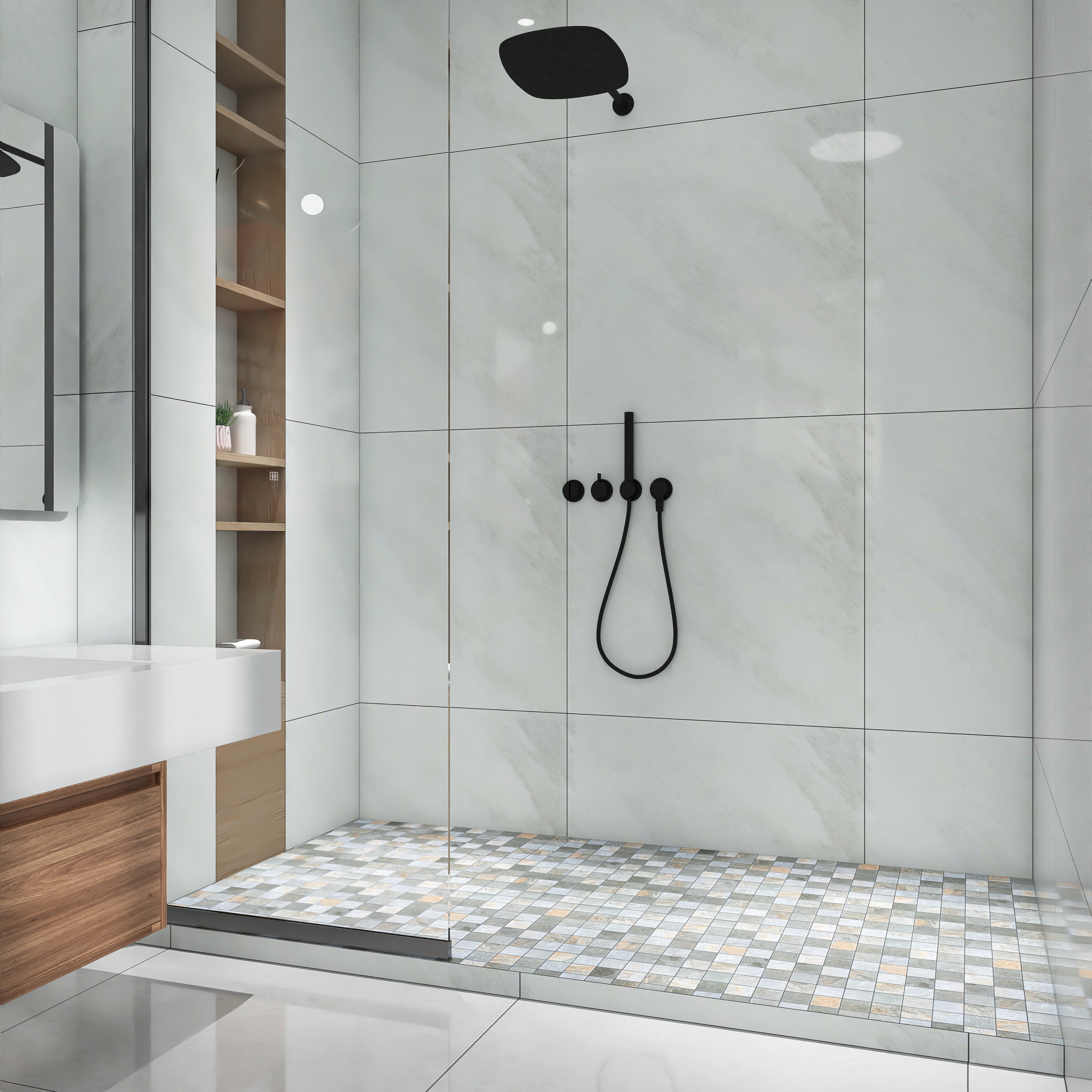 15-Sheets of 2 x 2 Grid Matte Porcelain Mosaic Wall Tile / Floor Tile