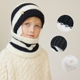 thumbnail image 4 of Bibifish Kids Hat Scarf Sets 2 Pc Knit Pattern Beanies Hat And Neck Warmer Boys Girls Soft Cold Weather Outdoor Hat Neck Warmer Sets, 4 of 6