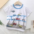 thumbnail image 2 of Odeerbi 6M-6Y Kids Boys Girls Excavator Truck Vehicles Graphic Cotton T-Shirt Cute Printed Round Neck Short Sleeve Tops Gray, 2 of 3