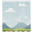 thumbnail image 3 of Ambesonne Cloud Shower Curtain, Cartoon Mountains Idyllic, 69"Wx75"L, Bluegrey Green Pale Blue, 3 of 3