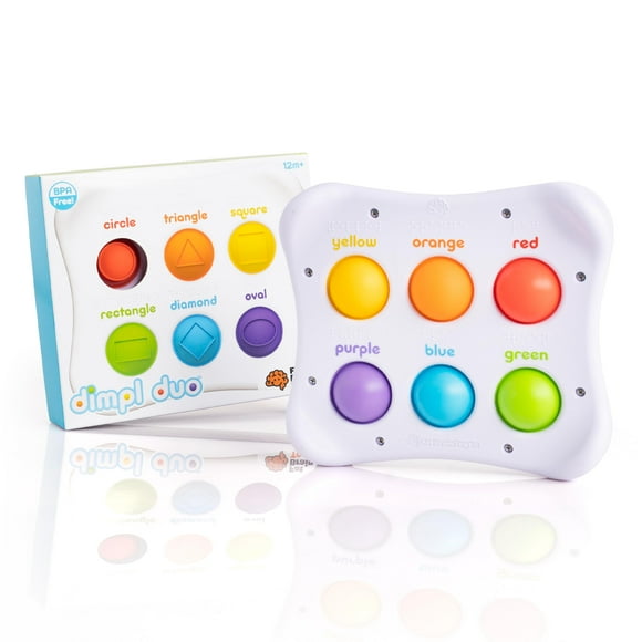 Fat Brain Toys Dimpl Duo - Juguete sensorial de aprendizaje temprano para bebés y niños pequeños
