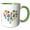 Green/White, variant on 3drose, Snail Heart I Love Snails, 11oz Two-tone Yellow Mug