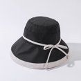 thumbnail image 5 of CoCopeaunts Woman Cotton Bucket Hat Summer Sunscreen Sun Cap Beach Outdoor Shade Bow Headwear Foldable Basin Hat Breathable, 5 of 8