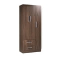 thumbnail image 2 of Ropero Closet Armario de Madera con Cajones, Entrepaños y 3 Puertas, Almacenamiento de Ropa cafe, 2 of 8