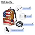 thumbnail image 3 of Defioc American Flag And Baseball for Canvas Backpack,Travel Rucksack Unisex Knapsack Laptop Backpack for Work & College -Small, 3 of 7
